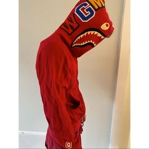 Vintage Red BAPE Hoodie, glow in the dark